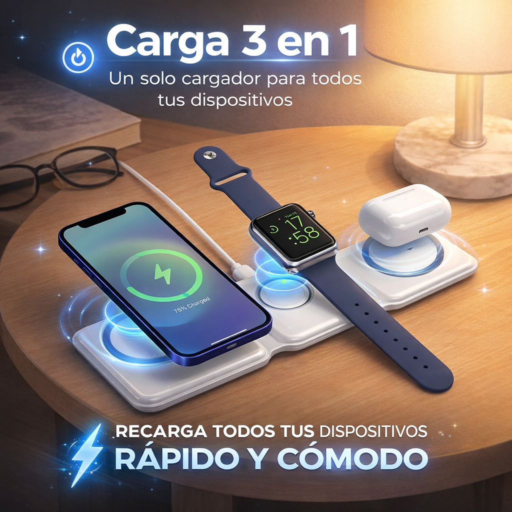 Cargador Inalambrico 3 en 1 C3IN1